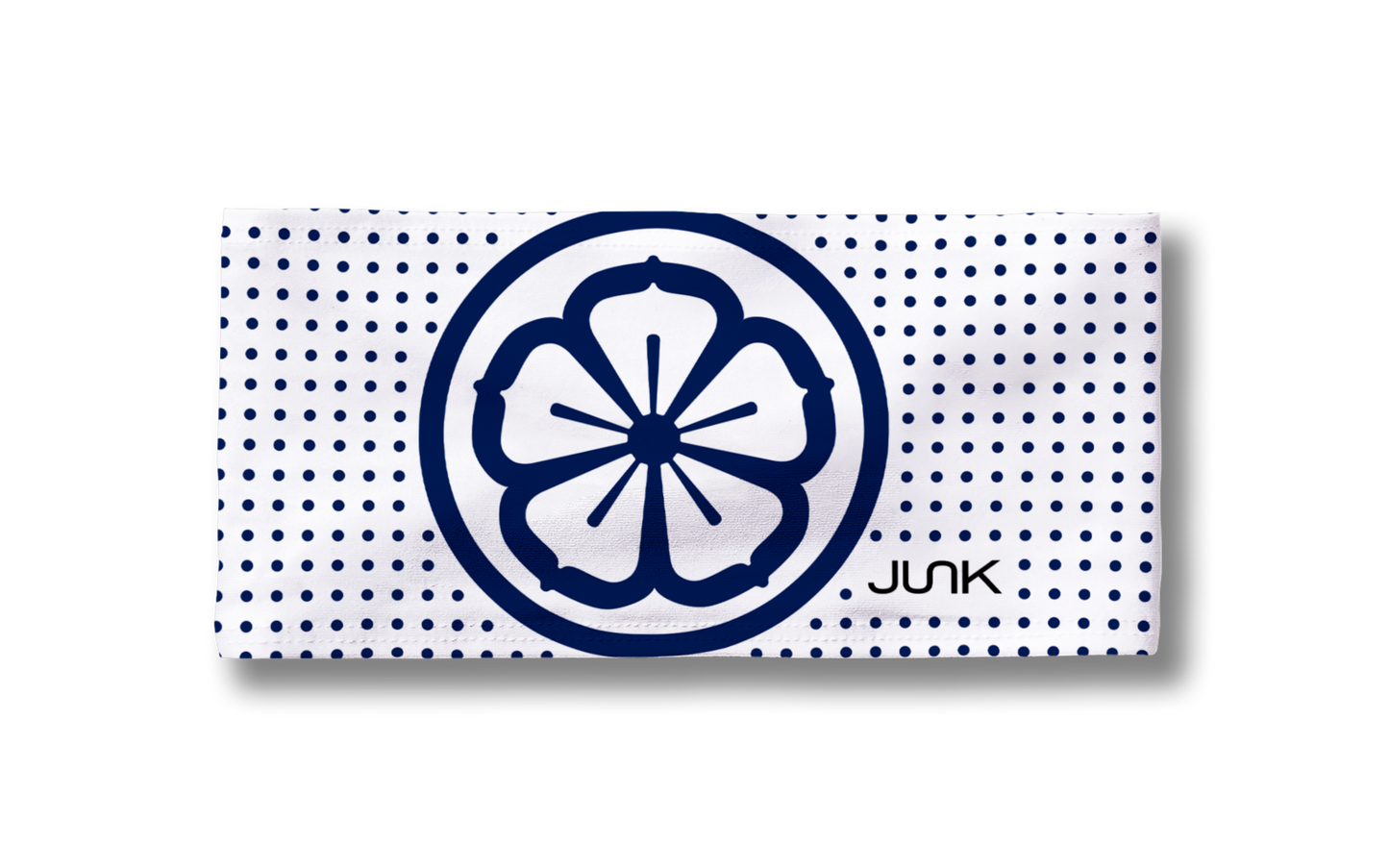 White polka dot flower headband