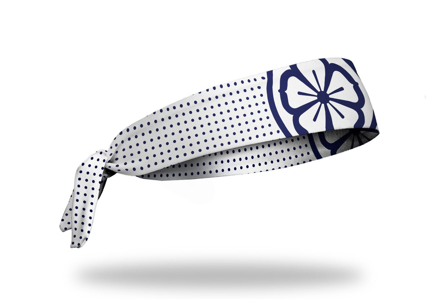 White polka dot flower tie