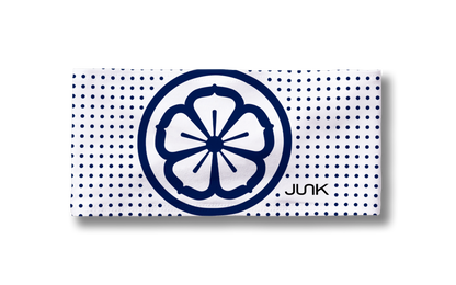 White polka dot flower headband